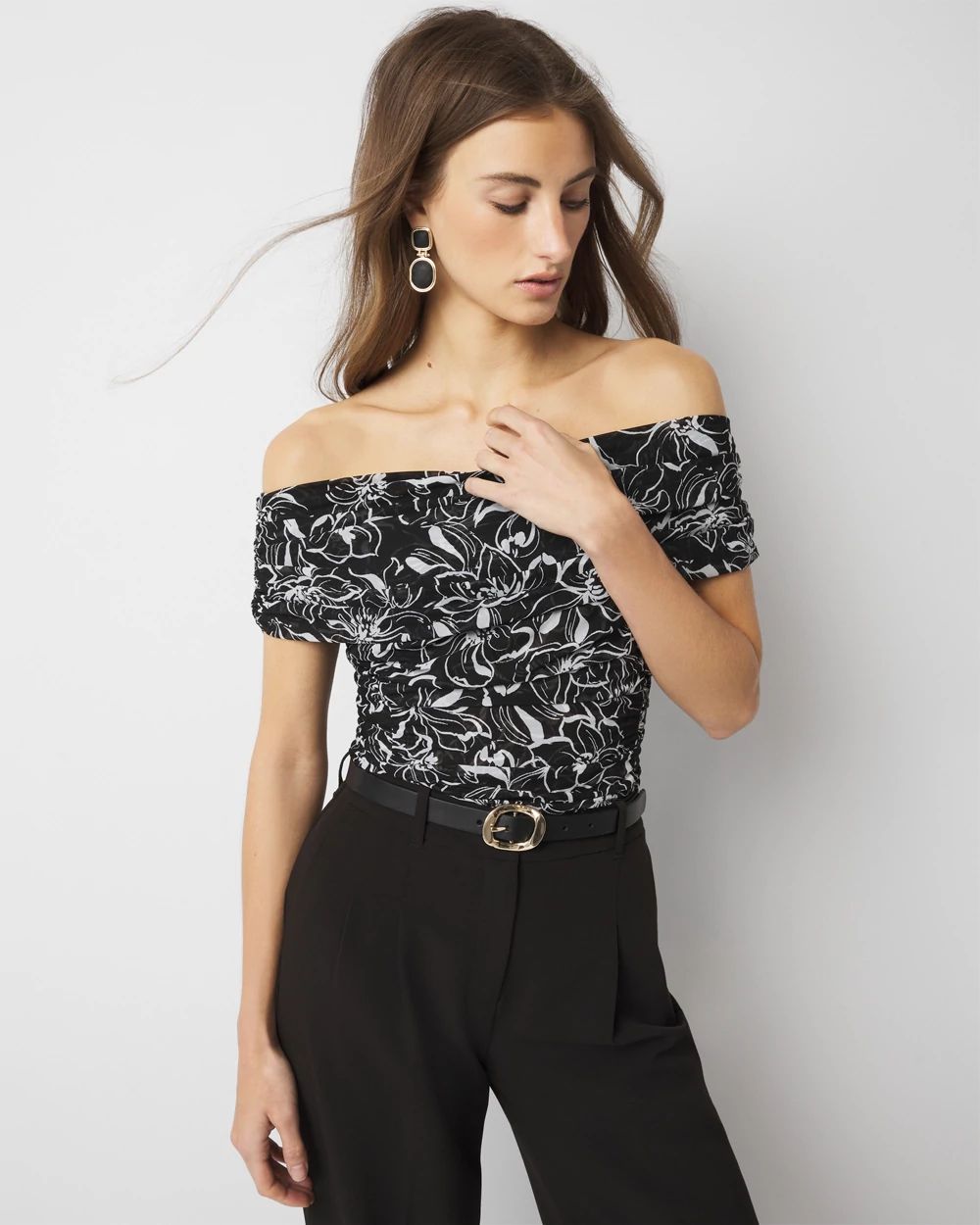 Off-The-Shoulder Shirred Top | White House Black Market